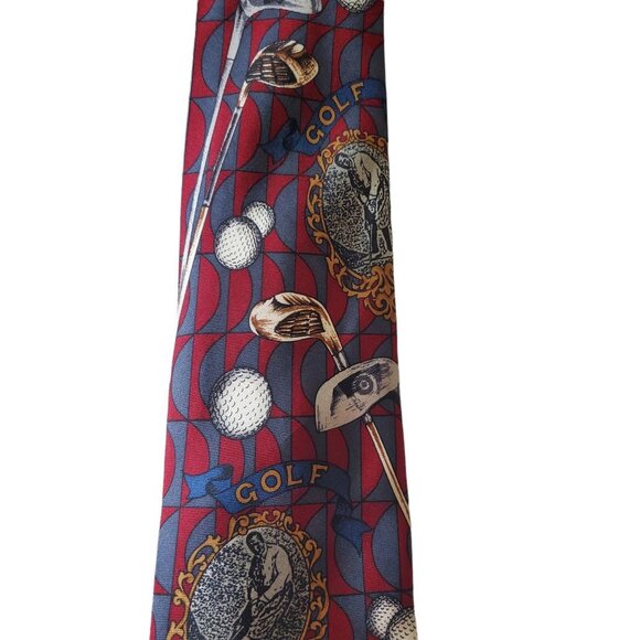 American Sports Classics Golf Theme 100% Silk Neck Tie Made in USA - Picture 3 of 7